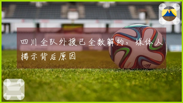 四川全队外援已全数解约,媒体人揭示背后原因