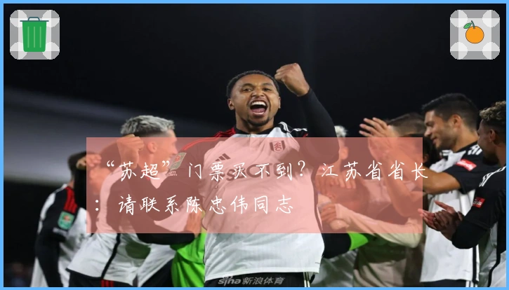 “苏超”门票买不到？江苏省省长：请联系陈忠伟同志